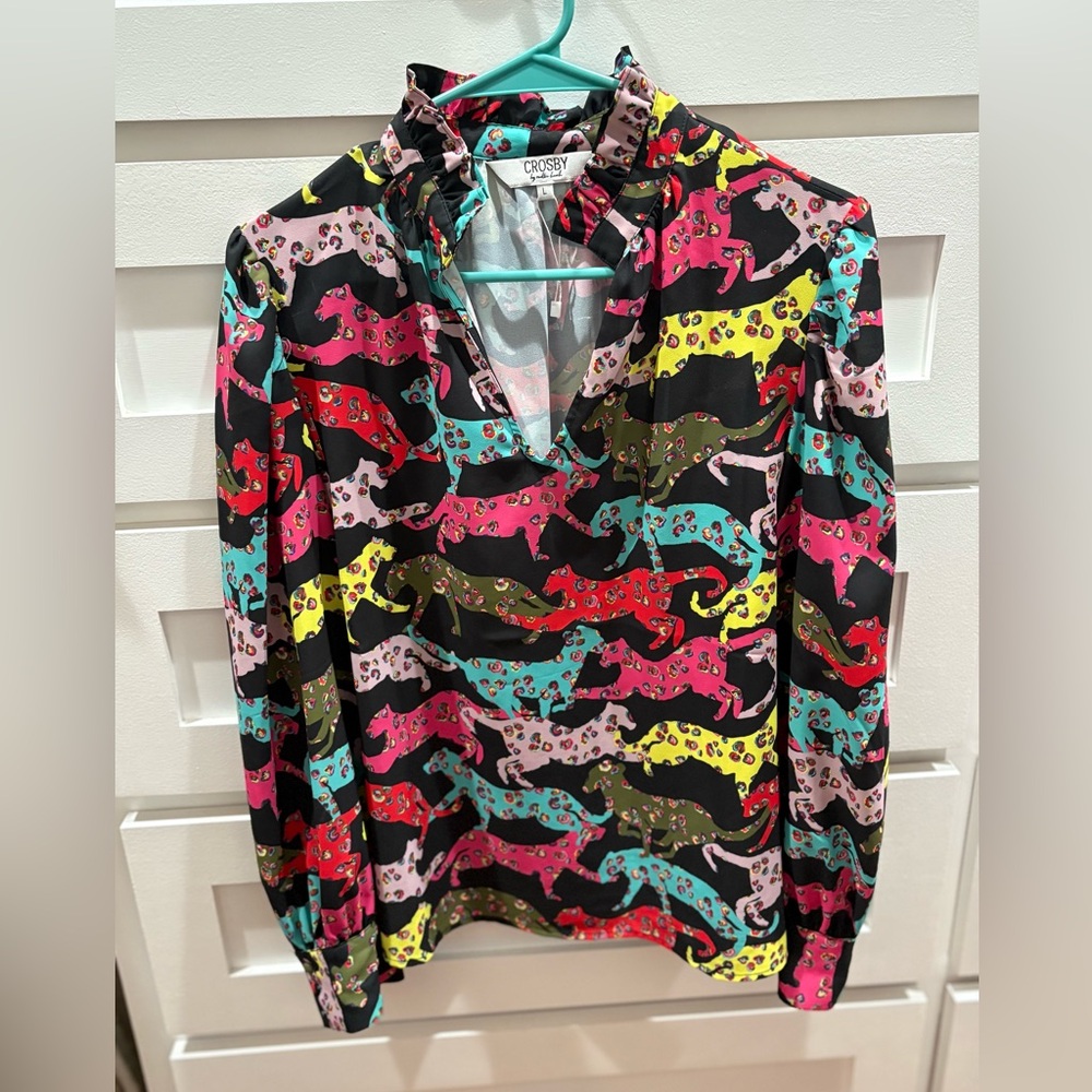 Crosby Multicolor Abstract Print Blouse